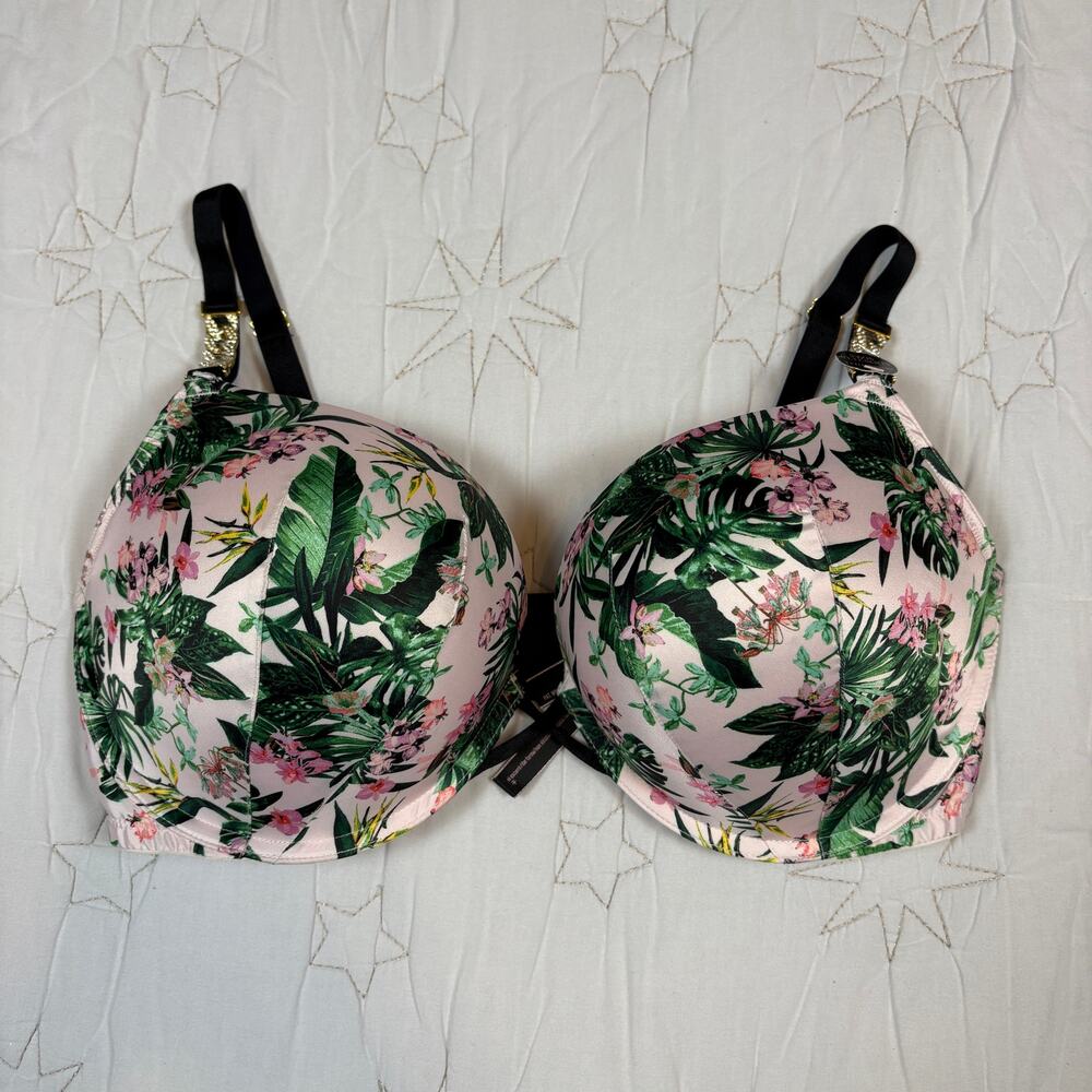 NWT Victoria's Secret Very Sexy Bombshell Plunge Bra Tropical Print Size 38DD